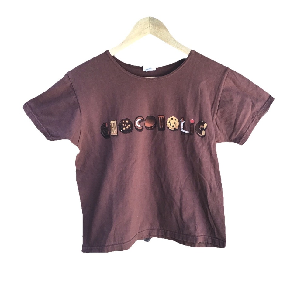 Vintage Crazy Shirts Chocolate Dyed Cookie Graphic T Shirt Brown Womens Small